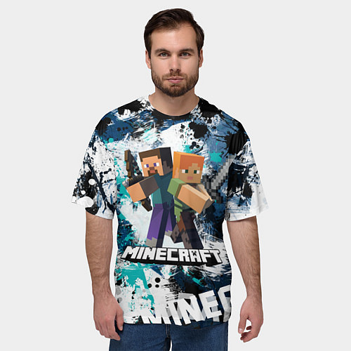 Мужская футболка оверсайз Minecraft Майнкрафт / 3D-принт – фото 3