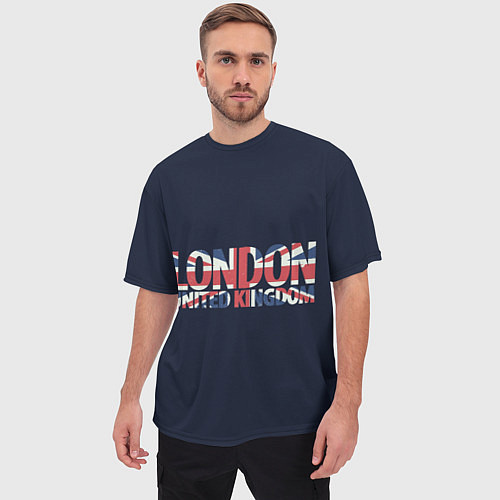 Мужская футболка оверсайз Лондон / 3D-принт – фото 3