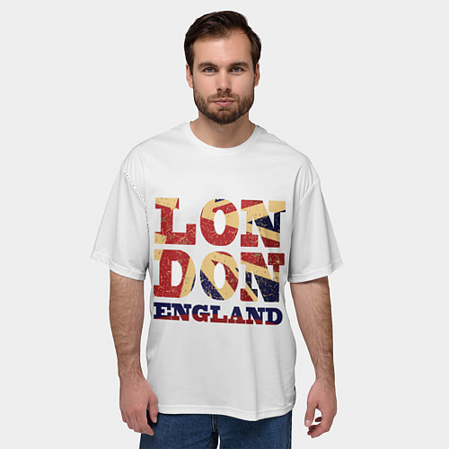 Мужская футболка оверсайз London / 3D-принт – фото 3