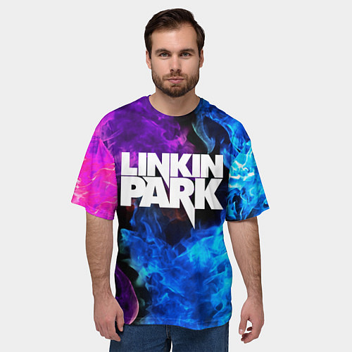Мужская футболка оверсайз LINKIN PARK / 3D-принт – фото 3