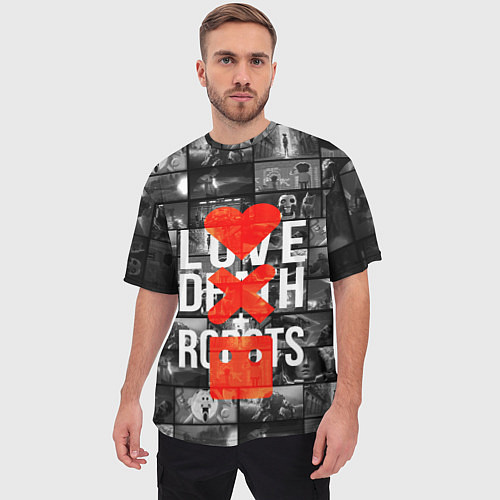 Мужская футболка оверсайз LOVE DEATH ROBOTS LDR / 3D-принт – фото 3