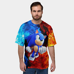 Футболка оверсайз мужская SONIC, цвет: 3D-принт — фото 2