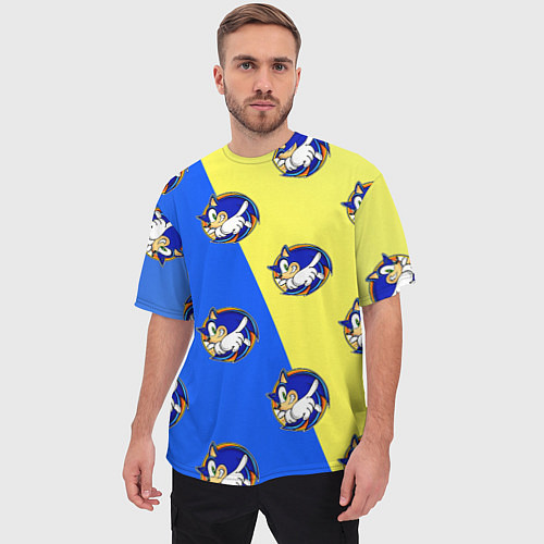 Мужская футболка оверсайз Sonic - Соник / 3D-принт – фото 3