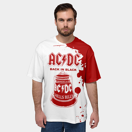 Мужская футболка оверсайз ACDC Back in Black / 3D-принт – фото 3