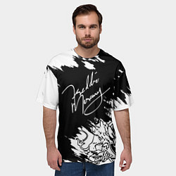 Футболка оверсайз мужская Автограф Фредди Меркьюри, цвет: 3D-принт — фото 2