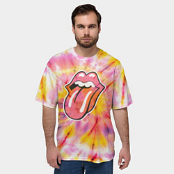 Футболка оверсайз мужская Rolling Stones tie-dye, цвет: 3D-принт — фото 2