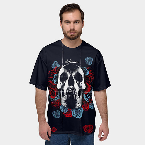Мужская футболка оверсайз Deftones Rose / 3D-принт – фото 3