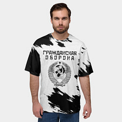 Футболка оверсайз мужская Гражданская оборона, цвет: 3D-принт — фото 2