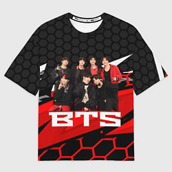 Футболка оверсайз мужская BTS, цвет: 3D-принт