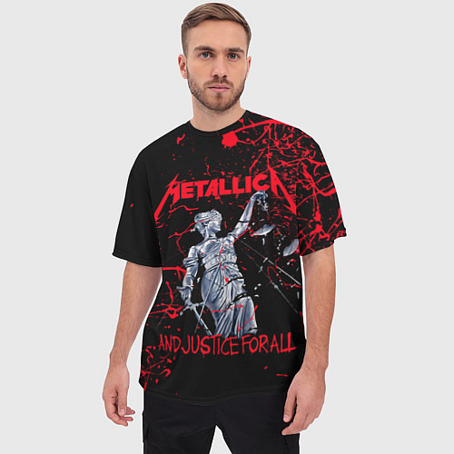 Мужская футболка оверсайз Metallica / 3D-принт – фото 3