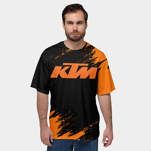 Мужская футболка оверсайз KTM / 3D-принт – фото 3