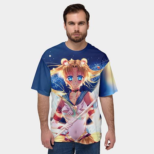 Мужская футболка оверсайз SAILOR MOON / 3D-принт – фото 3