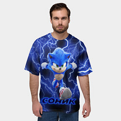 Футболка оверсайз мужская SONIC, цвет: 3D-принт — фото 2