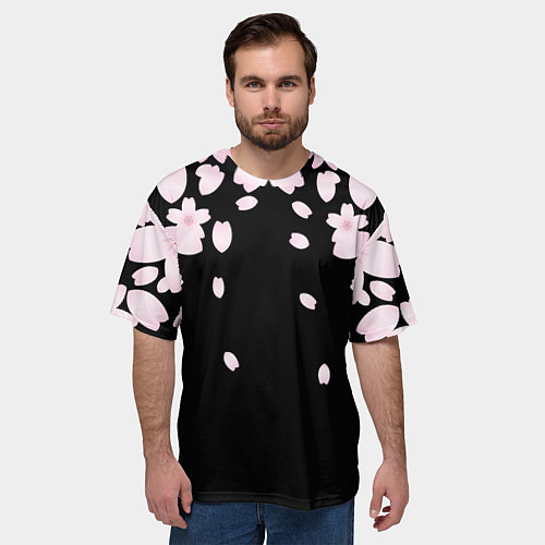 Мужская футболка оверсайз САКУРА / 3D-принт – фото 3