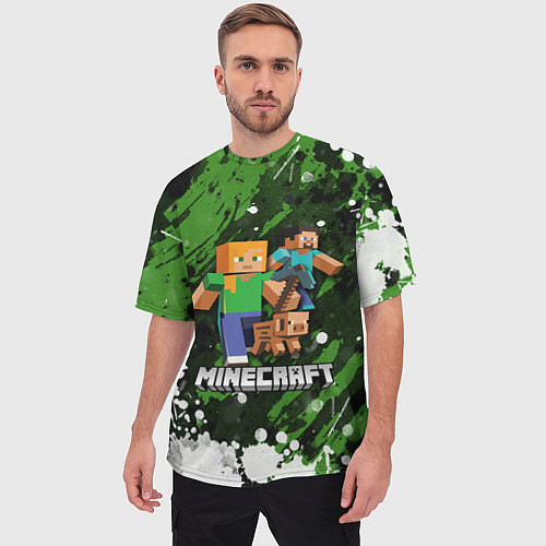 Мужская футболка оверсайз Minecraft Майнкрафт / 3D-принт – фото 3