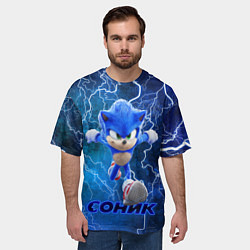 Футболка оверсайз мужская SONIC, цвет: 3D-принт — фото 2