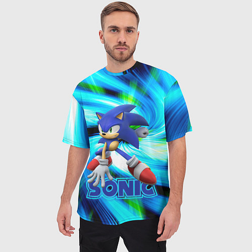 Мужская футболка оверсайз Sonic / 3D-принт – фото 3
