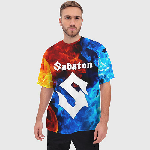 Мужская футболка оверсайз SABATON / 3D-принт – фото 3