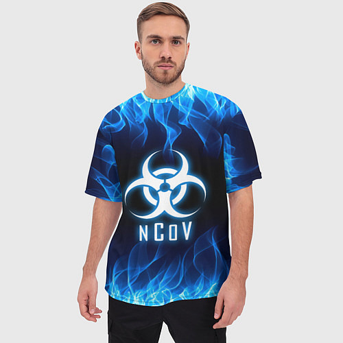 Мужская футболка оверсайз NCoV / 3D-принт – фото 3