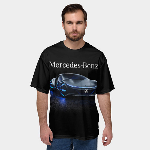 Мужская футболка оверсайз MERCEDES / 3D-принт – фото 3