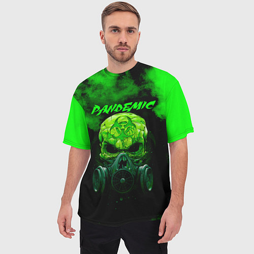 Мужская футболка оверсайз Пандемия / 3D-принт – фото 3
