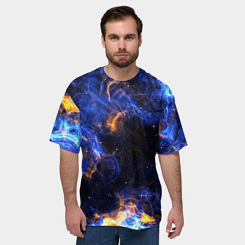 Мужская футболка оверсайз Космос / 3D-принт – фото 3