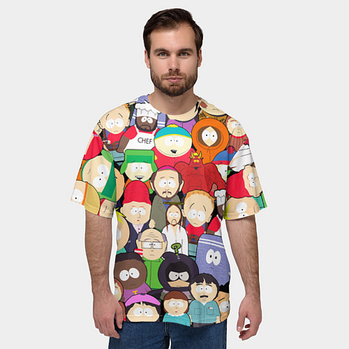 Мужская футболка оверсайз South Park персонажи / 3D-принт – фото 3
