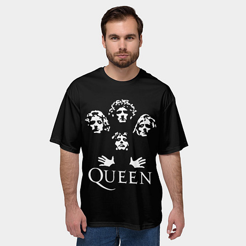 Мужская футболка оверсайз QUEEN НА СПИНЕ / 3D-принт – фото 3