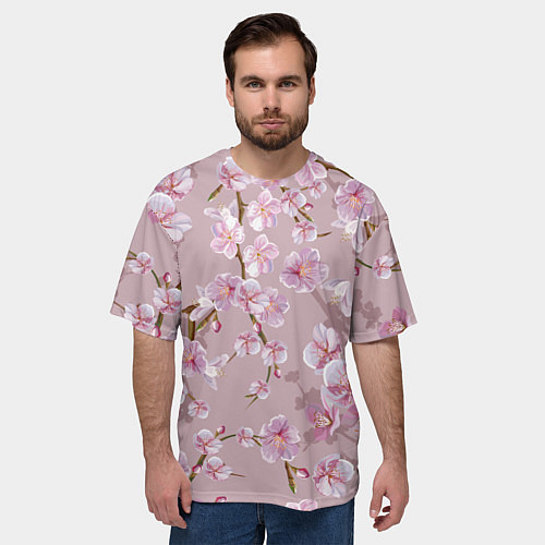Мужская футболка оверсайз САКУРА / 3D-принт – фото 3