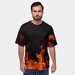 Футболка оверсайз мужская ОГОНЬ, цвет: 3D-принт — фото 2