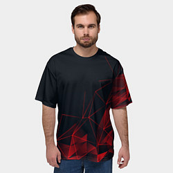 Футболка оверсайз мужская RED STRIPES, цвет: 3D-принт — фото 2
