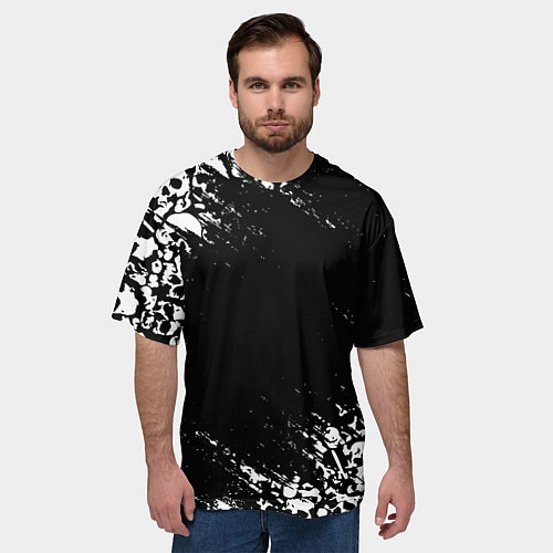Мужская футболка оверсайз БЕЛЫЕ ЧЕРЕПА / 3D-принт – фото 3