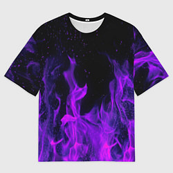Футболка оверсайз мужская ФИОЛЕТОВЫЙ ОГОНЬ, цвет: 3D-принт