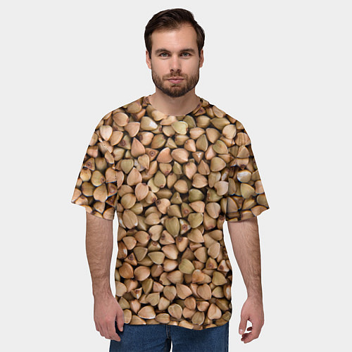 Мужская футболка оверсайз Гречка Греча / 3D-принт – фото 3