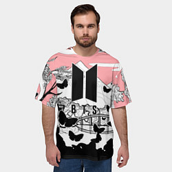 Футболка оверсайз мужская BTS, цвет: 3D-принт — фото 2