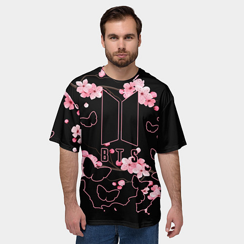 Мужская футболка оверсайз BTS / 3D-принт – фото 3