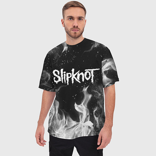 Мужская футболка оверсайз SLIPKNOT / 3D-принт – фото 3