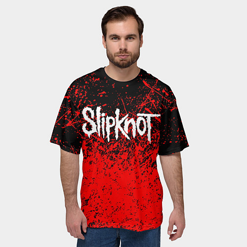 Мужская футболка оверсайз SLIPKNOT / 3D-принт – фото 3