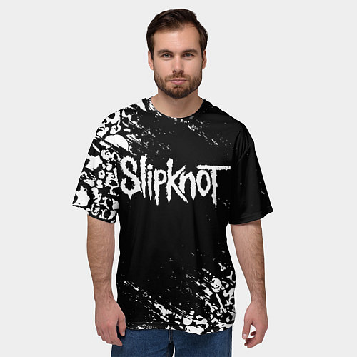 Мужская футболка оверсайз SLIPKNOT / 3D-принт – фото 3