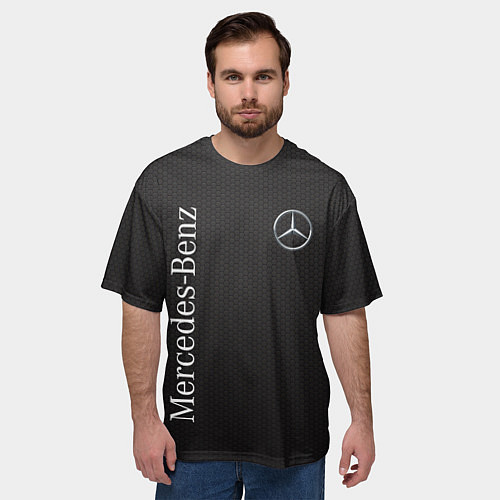 Мужская футболка оверсайз Mersedes / 3D-принт – фото 3