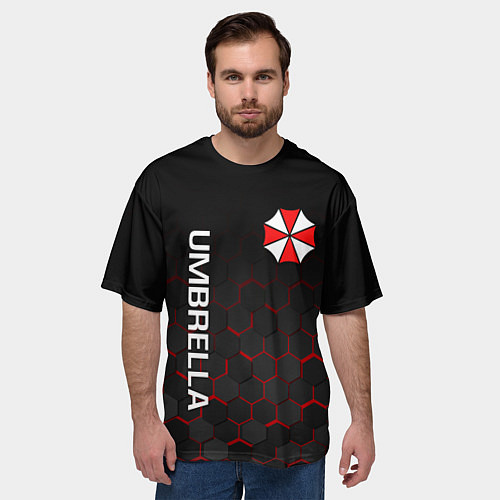 Мужская футболка оверсайз UMBRELLA CORP / 3D-принт – фото 3