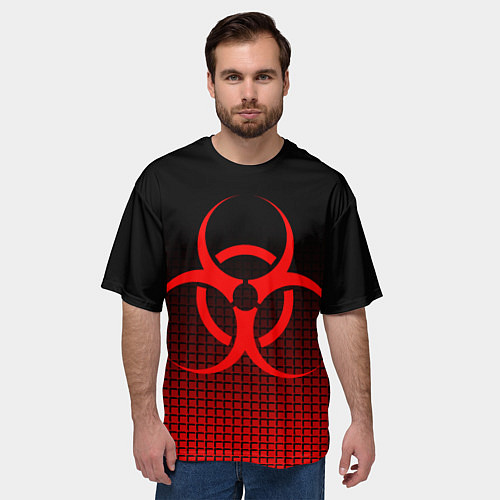 Мужская футболка оверсайз BIOHAZARD / 3D-принт – фото 3