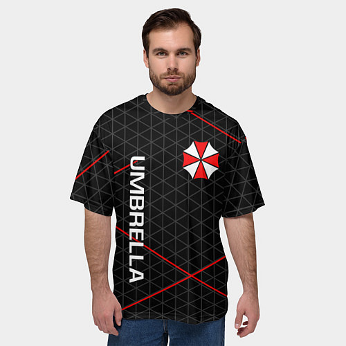 Мужская футболка оверсайз UMBRELLA CORP / 3D-принт – фото 3
