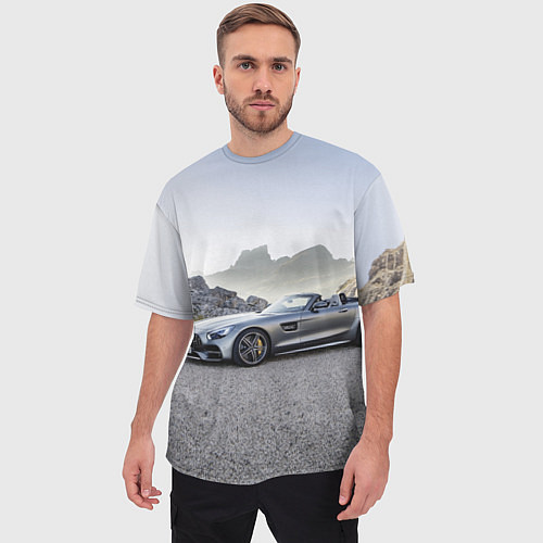 Мужская футболка оверсайз Mercedes V8 Biturbo / 3D-принт – фото 3