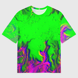 Мужская футболка оверсайз ОГОНЬ ГЛИТЧ