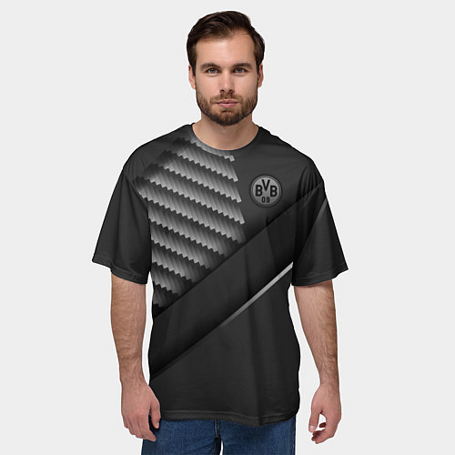 Мужская футболка оверсайз FC Borussia / 3D-принт – фото 3