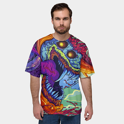 Мужская футболка оверсайз HYPERBEAST / 3D-принт – фото 3
