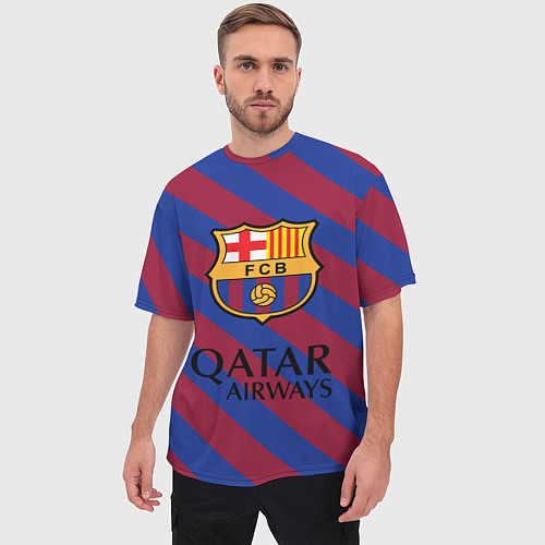 Мужская футболка оверсайз Barcelona / 3D-принт – фото 3