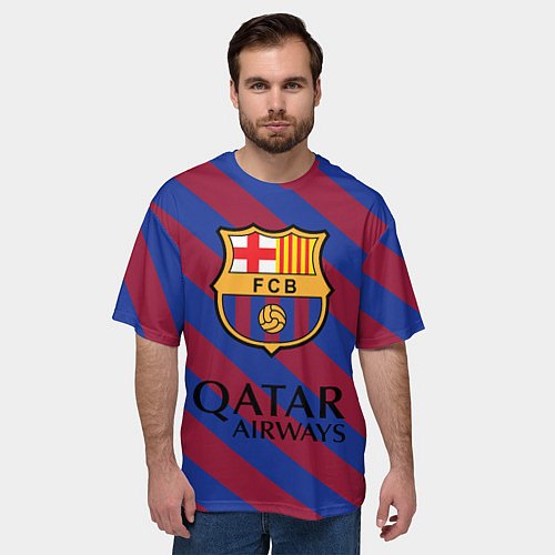Мужская футболка оверсайз Barcelona / 3D-принт – фото 3