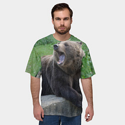Футболка оверсайз мужская Медведь, цвет: 3D-принт — фото 2